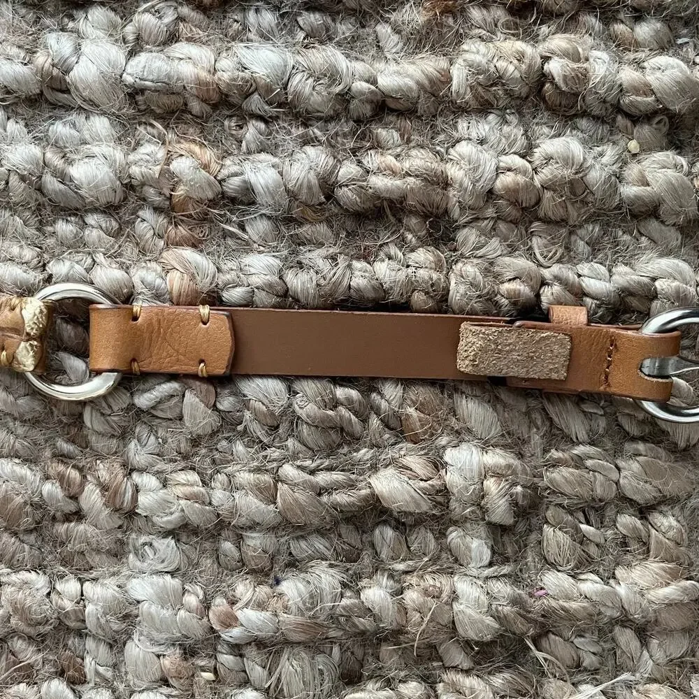 Massimo Dutti Women’s Braided Leather Belt – Tan / Gold– Size 75 (XS–S)
